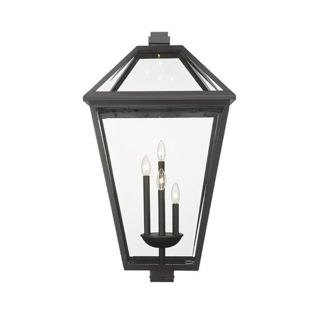 Z-Lite Talbot 4 Light Outdoor Post Mount Fixture, Black & Clear Beveled 579PHXLXS-BK